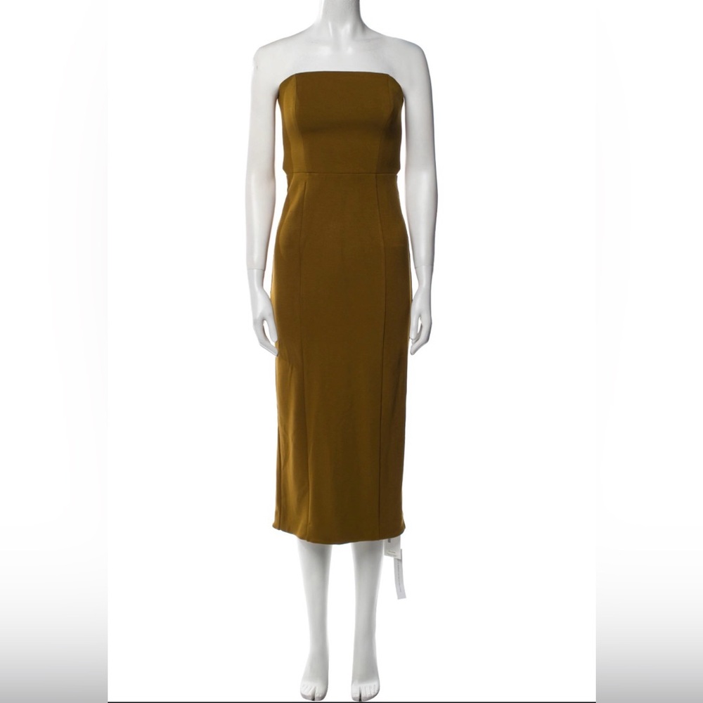 Reformation Strapless Mustard Midi Dress small